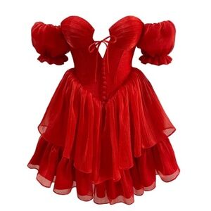 Adeirlina Red Mini Romance Dress Large